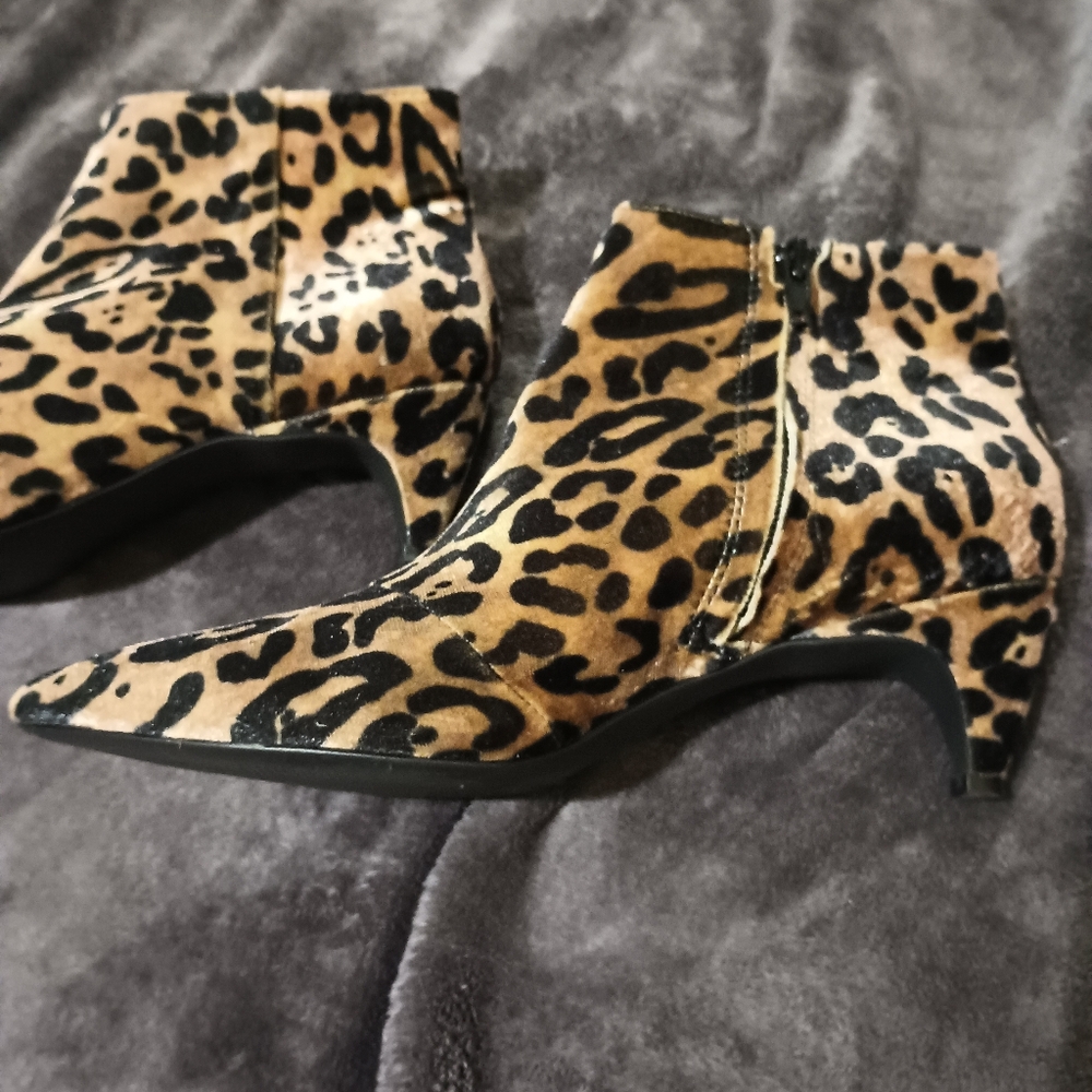 Leopard Print Kitten Low Heel Booties - image 3